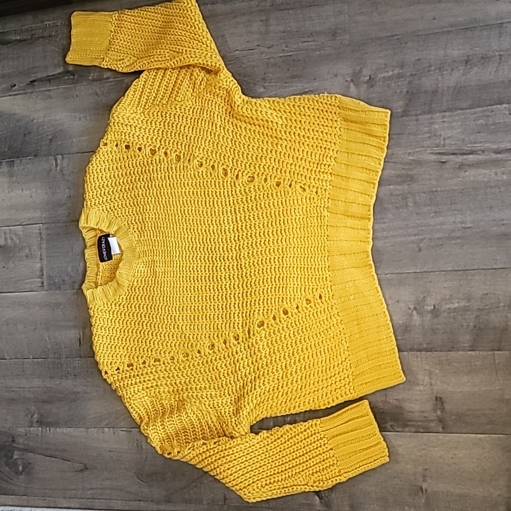LOVE + CRAZY yellow sweater EUC
